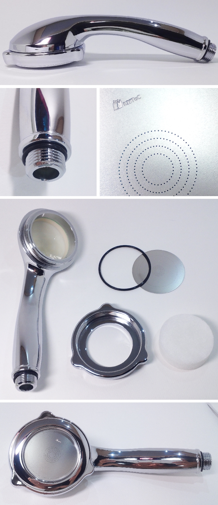 KNTeC Water saving & High Pressure IONIC PLUS CHROME Shower Head (IP